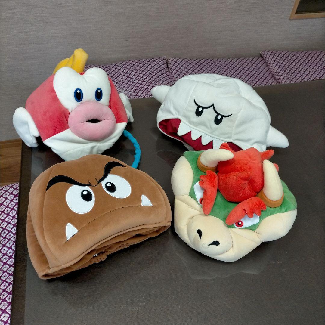 ぬいぐるみハット　クリボー、クッパ、ぷくぷく、テレサ