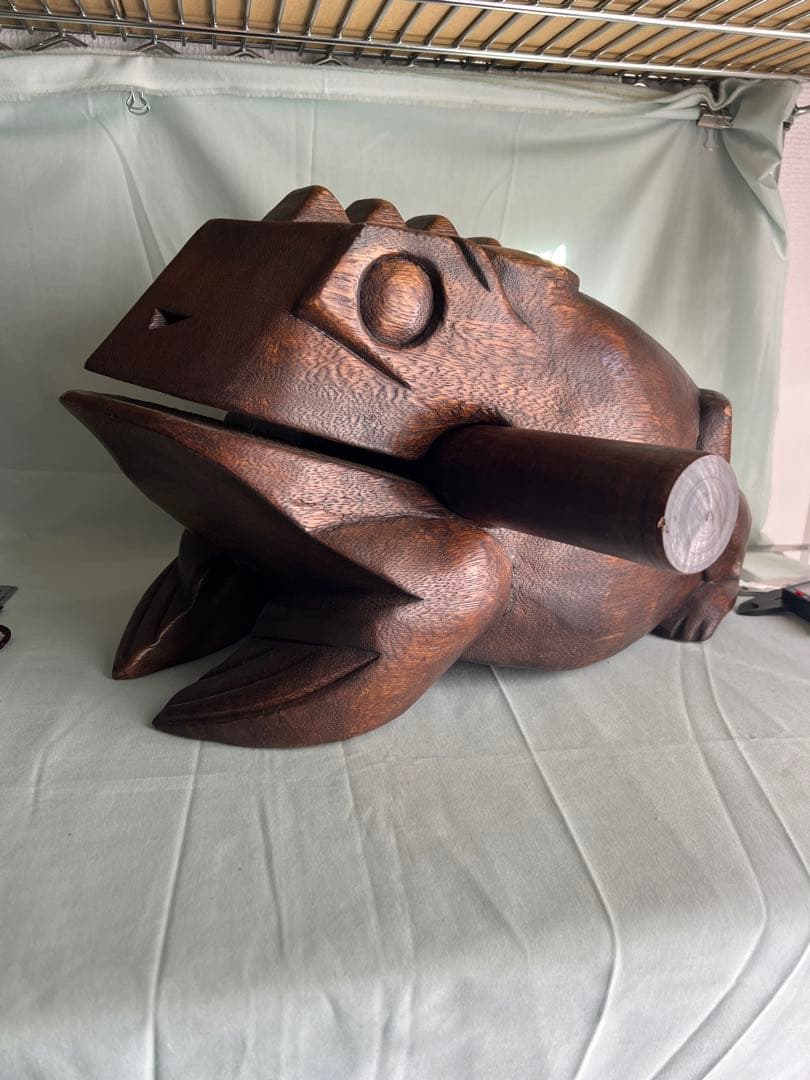 木製カエル 5.1KG 特大サイズ