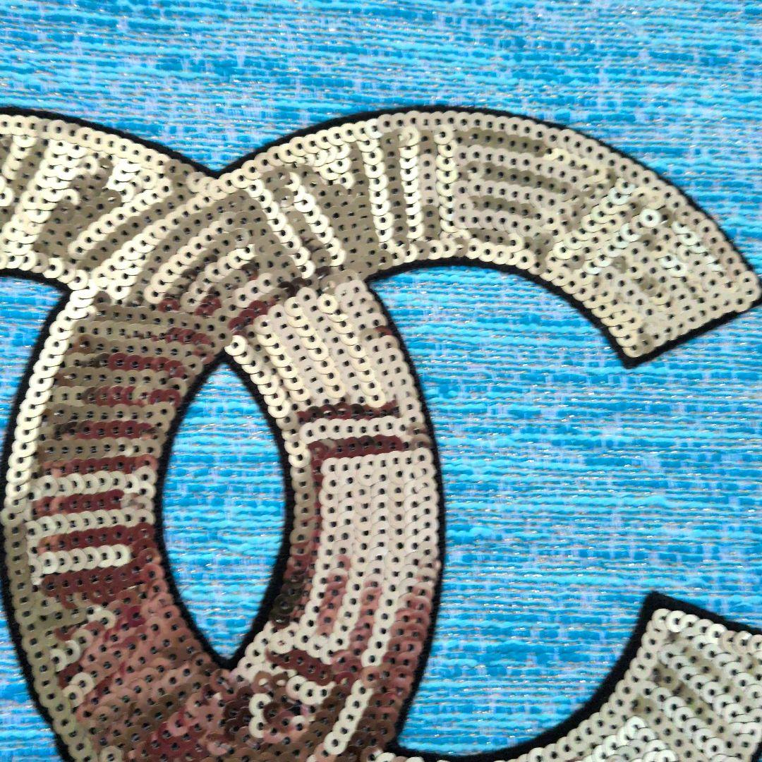 CHANEL CCロゴ トートバッグ 青
