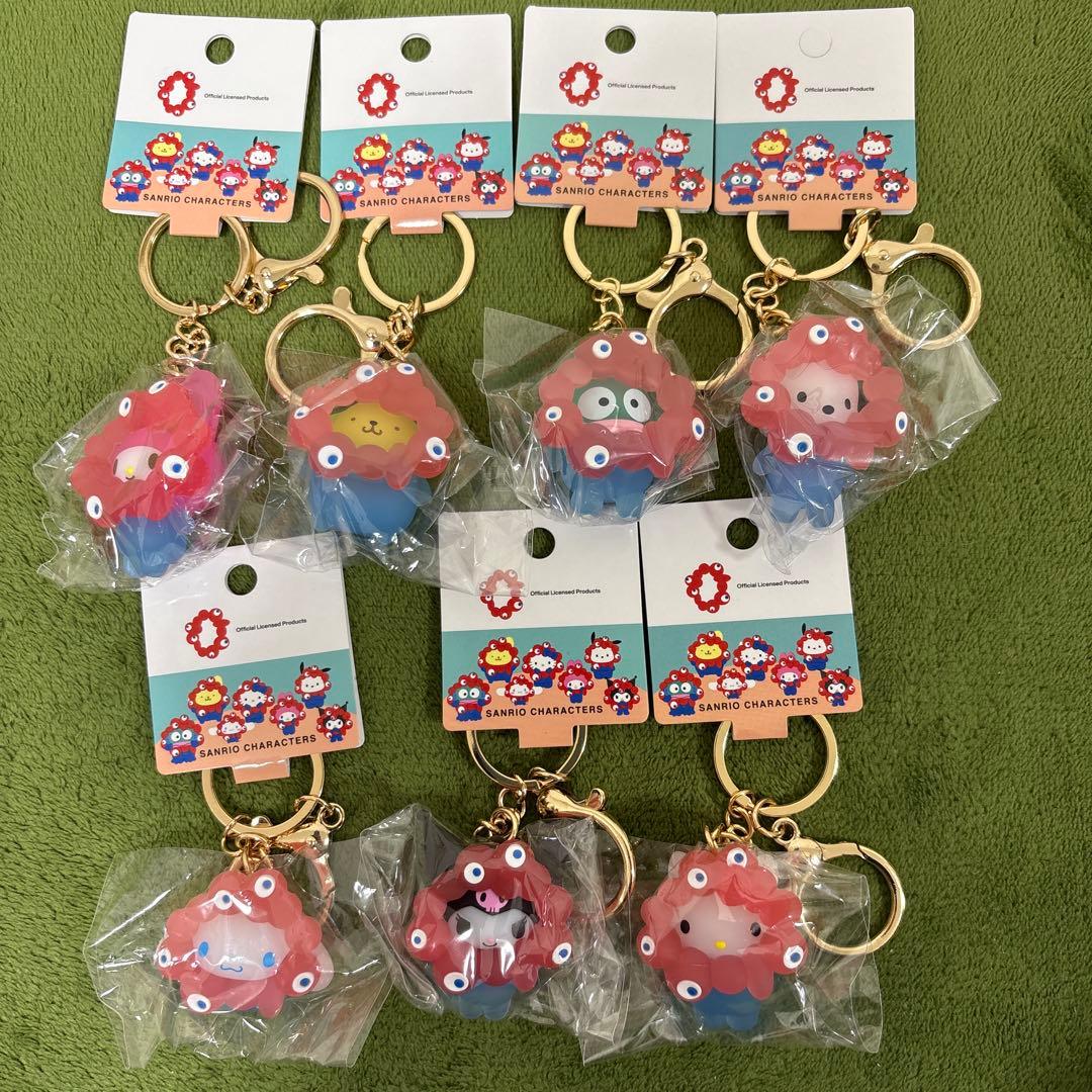 サンリオ　ミャクミャク　キーホルダークリアカラー　全7種　コンプリート