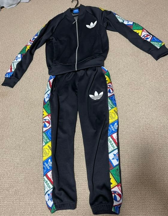 美品❗adidas originals テープラベル ジャージ上下❗Mサイズ❗