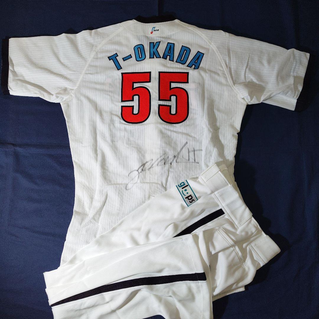 オリックスバファローズ　T-岡田選手　実使用近鉄復刻ユニフォーム上下セット