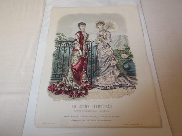 1879年銅版画◆フランス ファッション誌『ラ・モード・イリュストレ』No.33