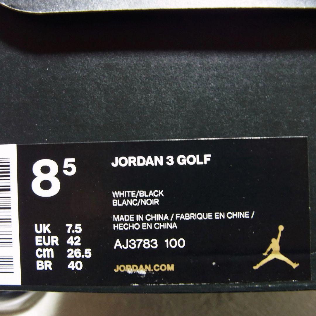 シューズ(男性用) 26.5cm NIKE AIR JORDAN 3 GOLF AJ3783-100