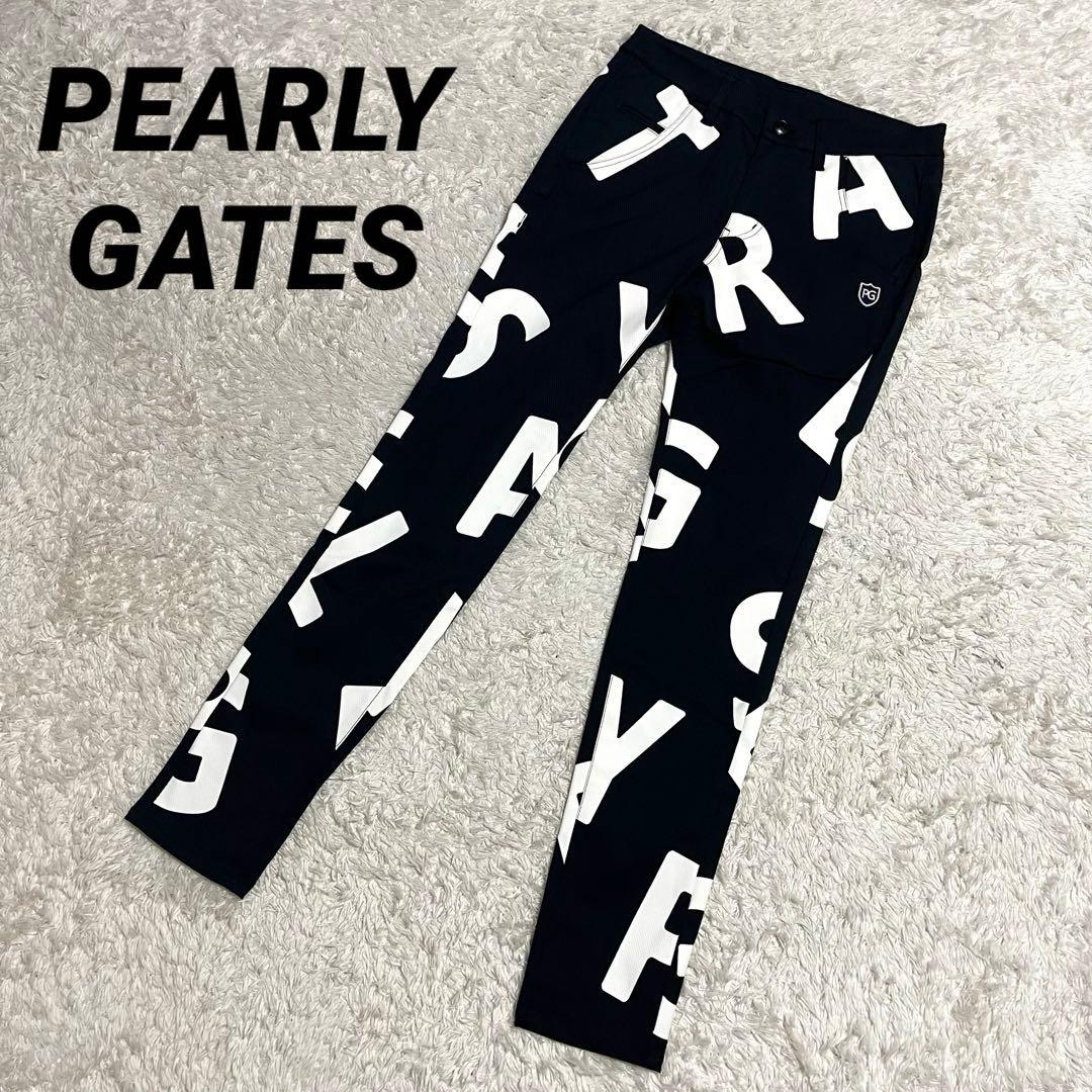 パーリーゲイツ ゴルフウェア レディース パンツ 総柄 デカロゴ Mサイズ
