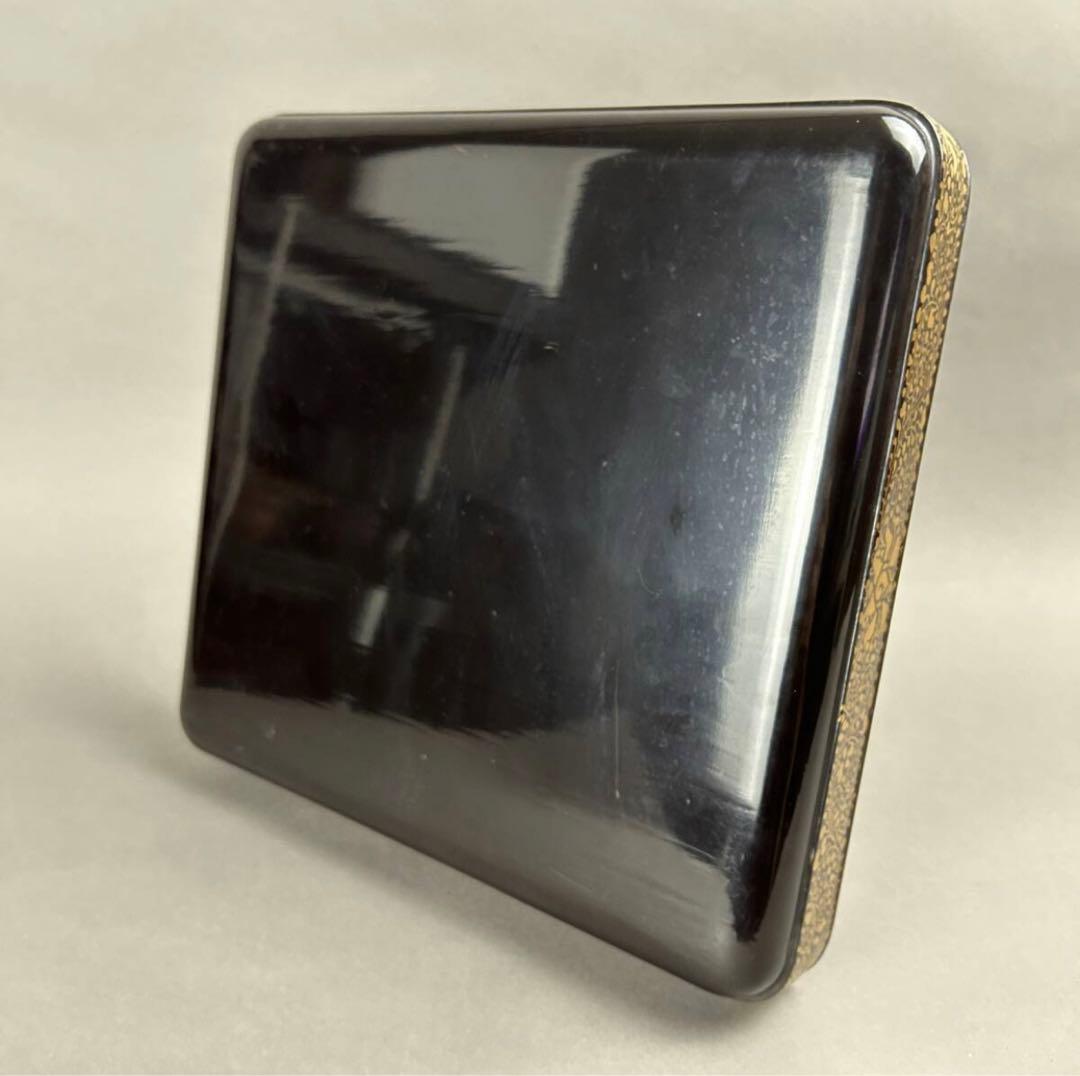 蒔絵黒漆盆 2点　美術品　工芸品　骨董品　漆箱　硯箱