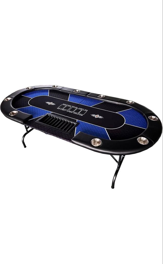 ポーカーテーブル 折りたたみ式 黒・青