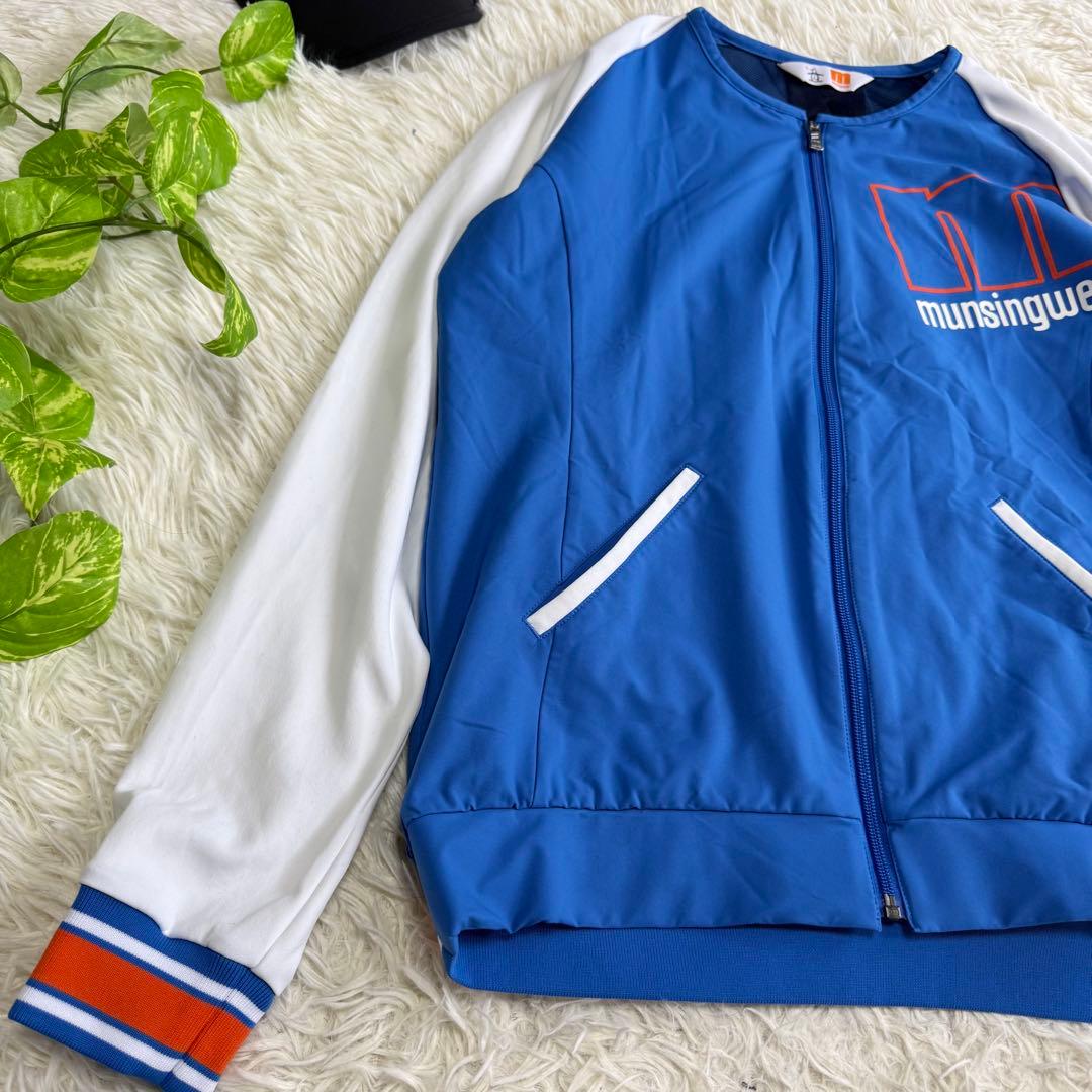 【マンシングウェア】極美品 ジップジャケット ノーカラー Lサイズ レディース