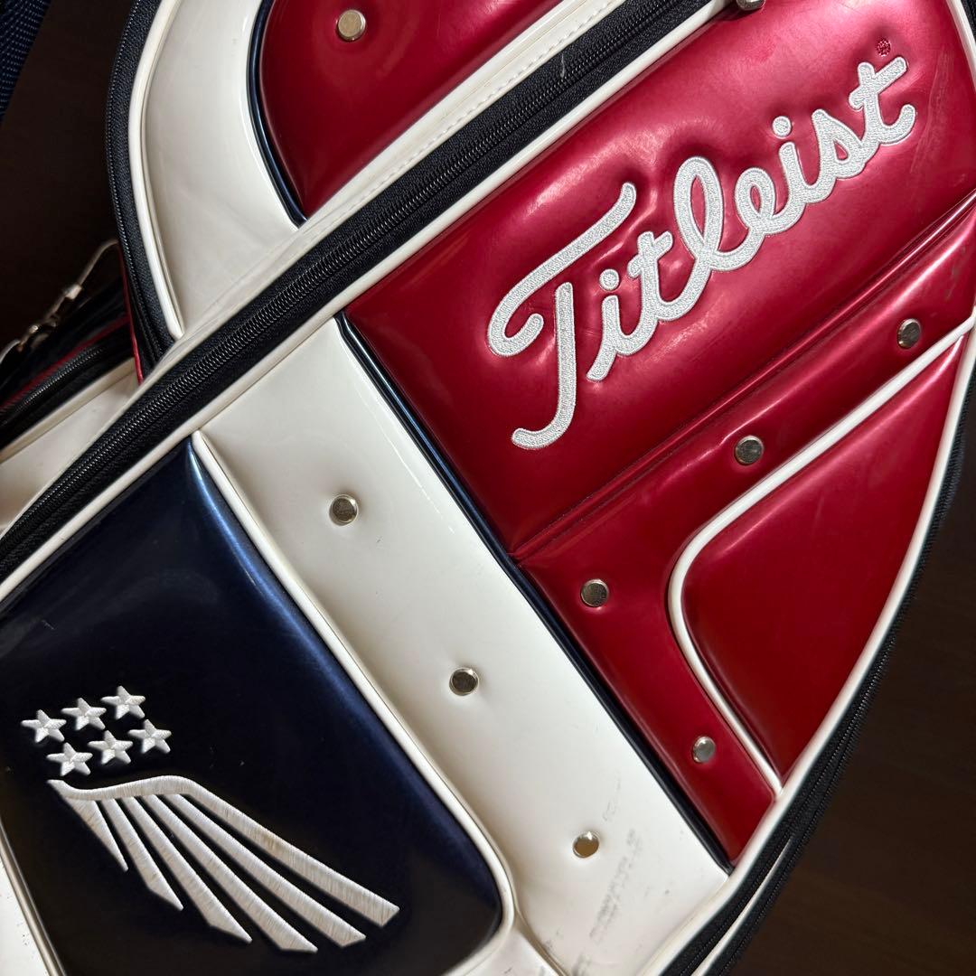 Titleist キャディバッグ ゴルフバッグ ホワイト/レッド/ネイビー