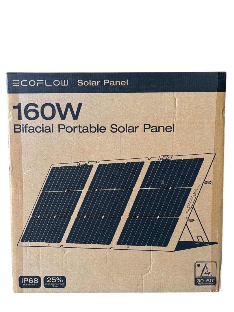 ECOFLOW 160W ポータブルソーラーパネル 両面