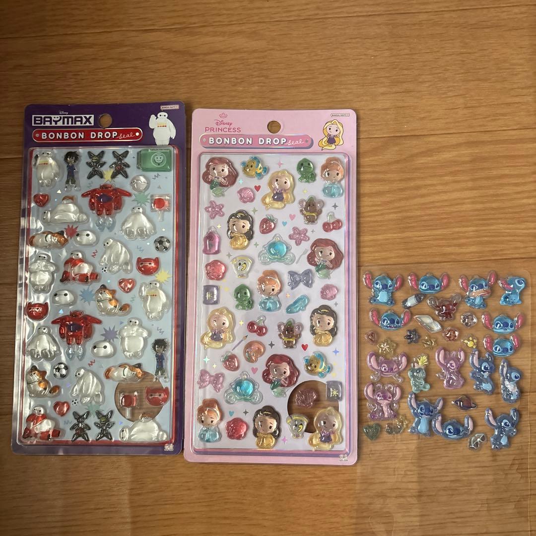 ボンボンドロップシール　ベイマックス プリンセス　スティッチ