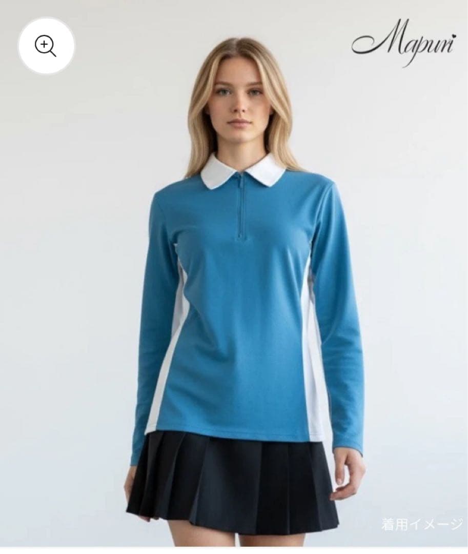 MAPURI GOLF 衿マイクロフリースバックロゴZIPポロ TRQ S
