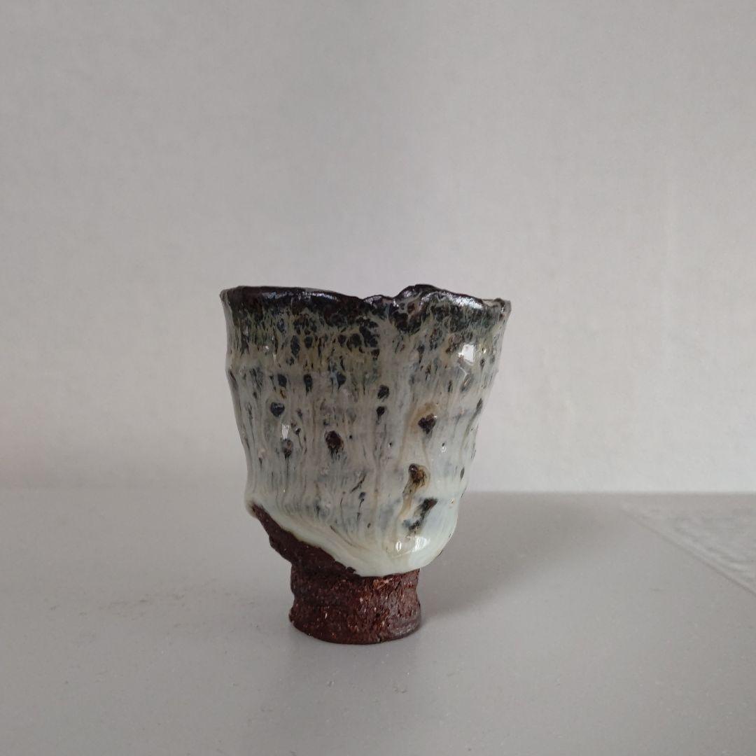 唐津焼き巨匠田中佐次郎作品ぐい呑み高6.5口径5馬上杯新品未使用箱なし