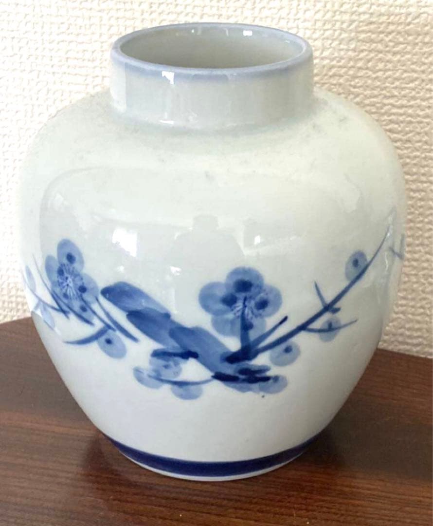 中国美術 手絵青花 梅花花瓶 壺 清代民国骨董 唐物 中国古玩