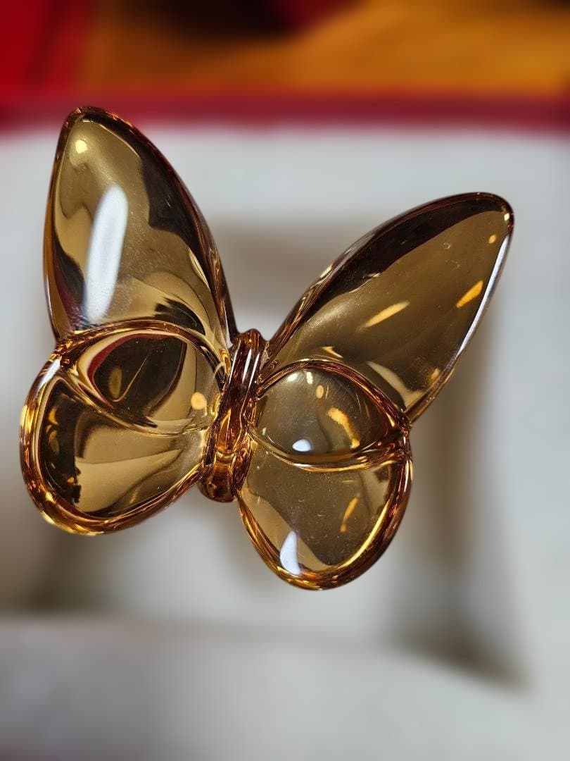 Baccarat クリスタル 蝶(金色)のオブジェ