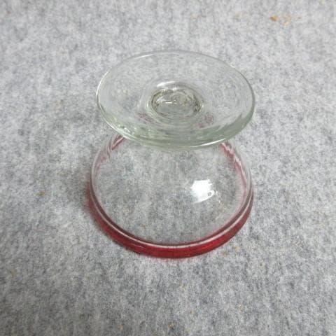 赤縁のガラス氷皿 [B28175]