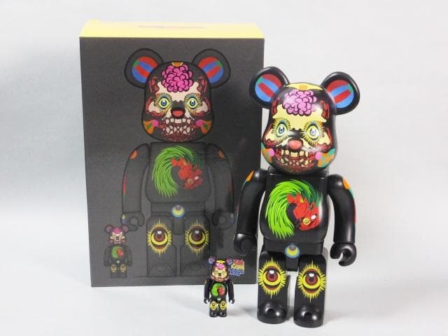 現代美術 田名網敬一『100% & 400%MEDICOM TOY黒』0127C