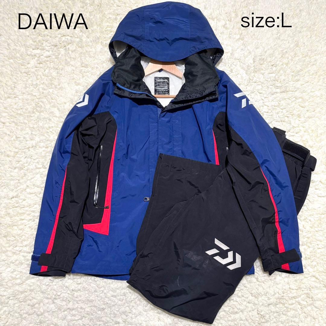 DAIWA レインマックス　メンズ　L セットアップ　ブルー/ブラック