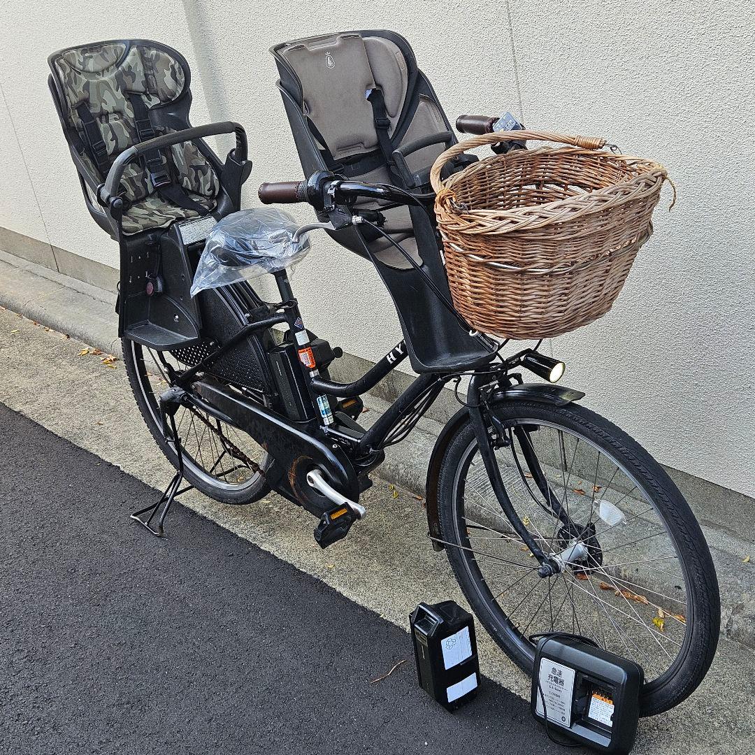 ブリジストン♪３人♪電動アシスト自転車♪HYDEE.IIバッテリー２個♪ブラック