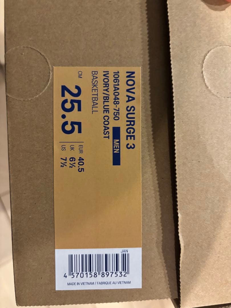 ASICS NOVA SURGE3 バスケットボールシューズ　白　箱タグ付き