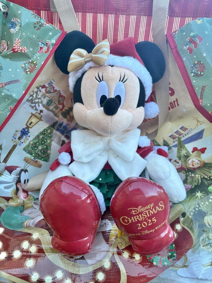 クリスマス　ディズニー　ミニー　ぬいぐるみ