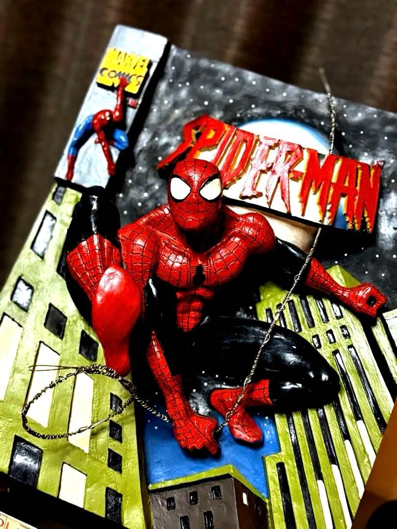 スパイダーマン 立体フィギュア 壁掛け