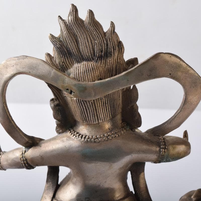 仏教美術　白銅　チベット仏　ヴァジュラパーニ　金剛手菩薩　仏像　V　7735