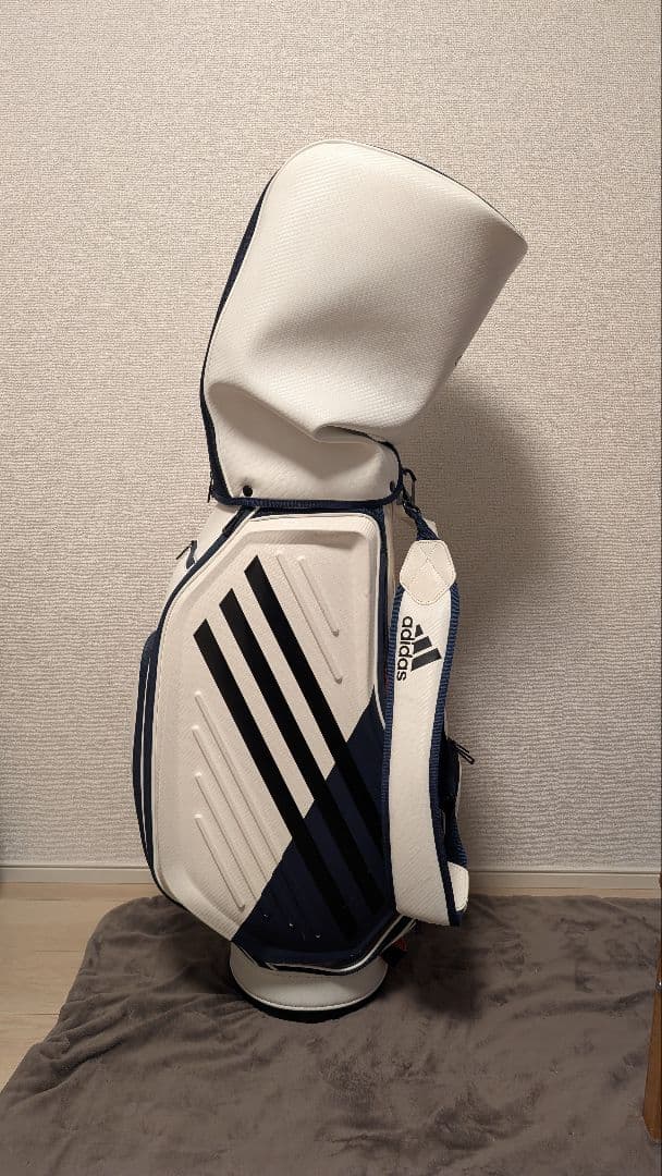 adidas ゴルフキャディバッグ ホワイト/ネイビー