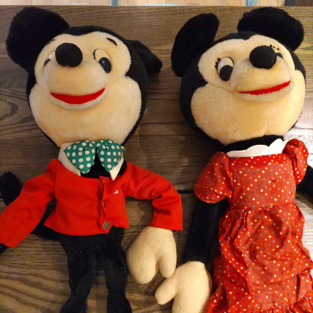 ディズニー　レトロ　大型ミッキー ミニー ぬいぐるみ