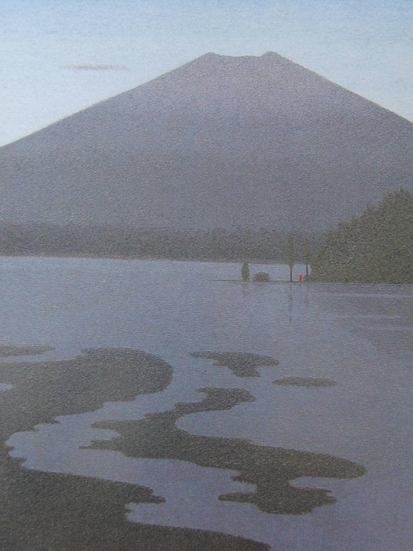 三浦俊輔、【朝の富士】、希少な額装用画集より、新品額装付、状態良好
