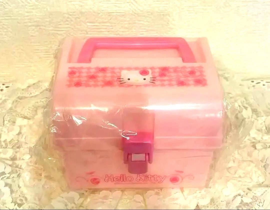 レア‼️カメリアローズキティ 収納ボックス 取っ手付きBOXピンク