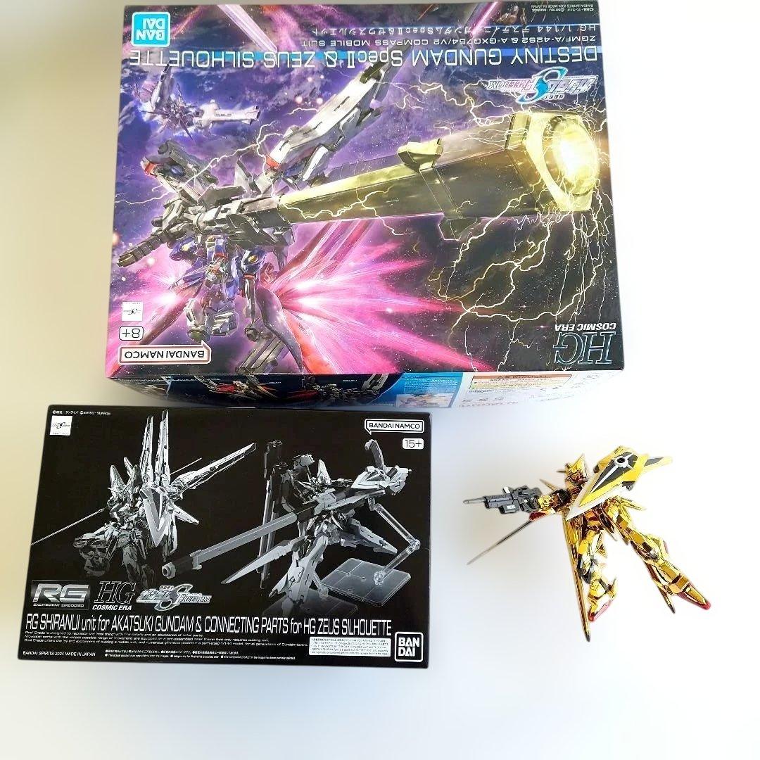 未使用 HGゼウスシルエット シラヌイパック＋接続パーツ RGアカツキガンダム