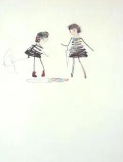 油絵 絵 絵画 インテリア F4-040314 人物 可愛い子供たち 雨上がり
