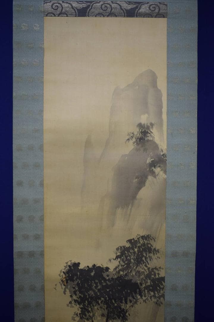 真作/谷文晁/山水牛図/杉題箱付/布袋屋掛軸HG-769