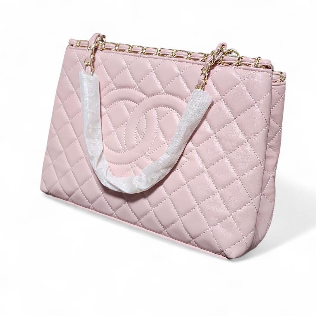 CHANEL　トートバッグ　キルティング　ピンク　ノベルティ