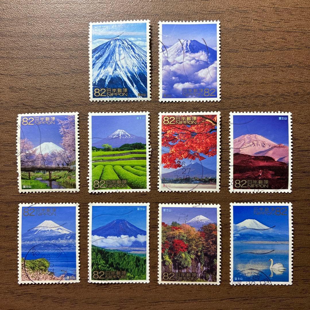 日本の古切手　美しい世界遺産 富士山　10枚