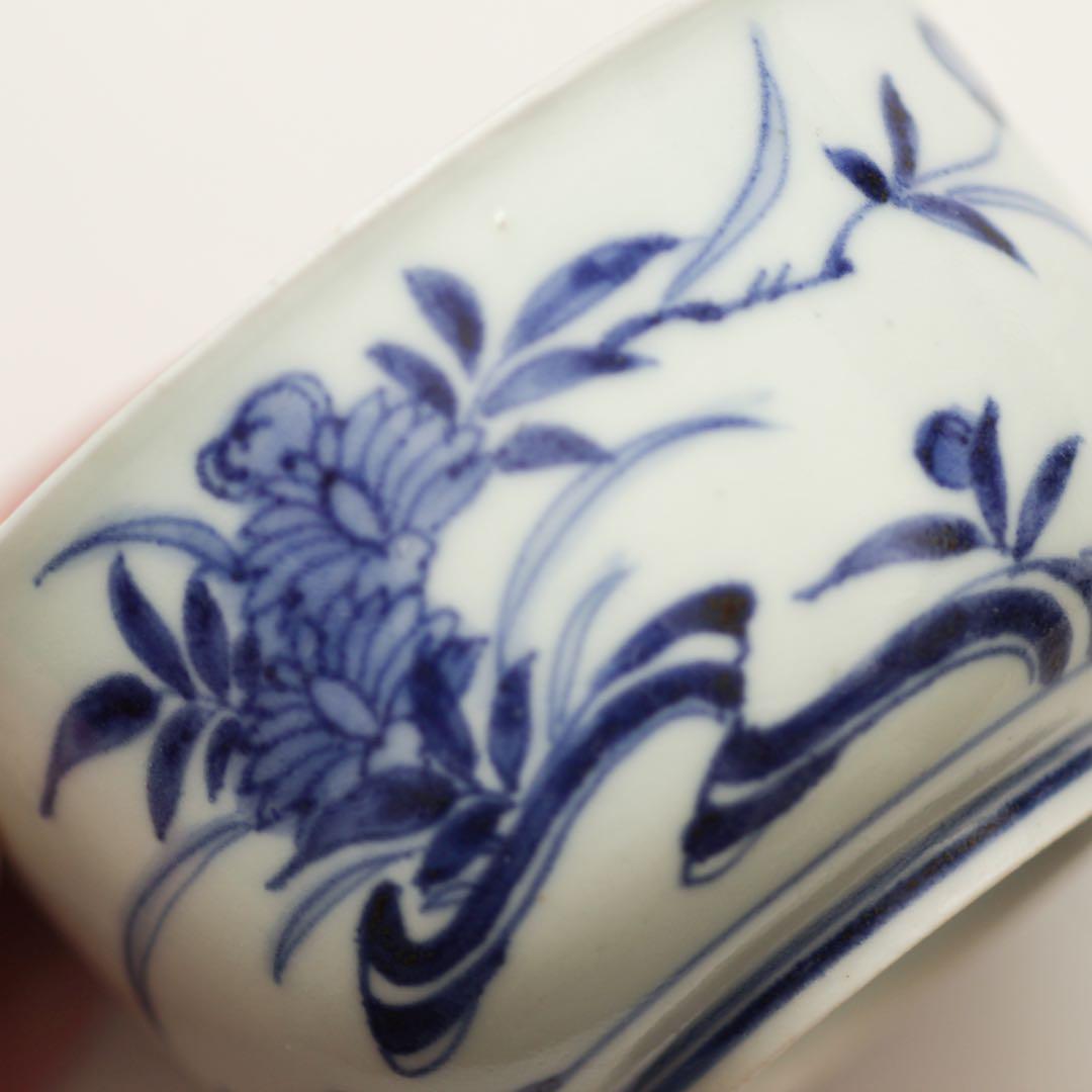 古伊万里　伊万里　江戸　中期　茶器　煎茶碗　染付　向付　2客セット　金継ぎ　材料