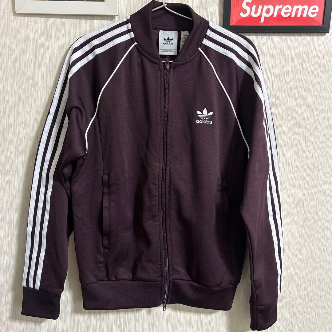 adidas 3ストライプ ジャージジャケット L ダークパープル