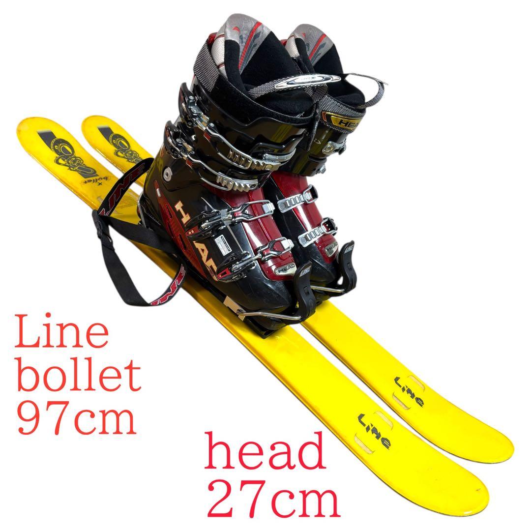 メンズ　ショートスキー　ファンスキーセット　Line head 27cブーツ付