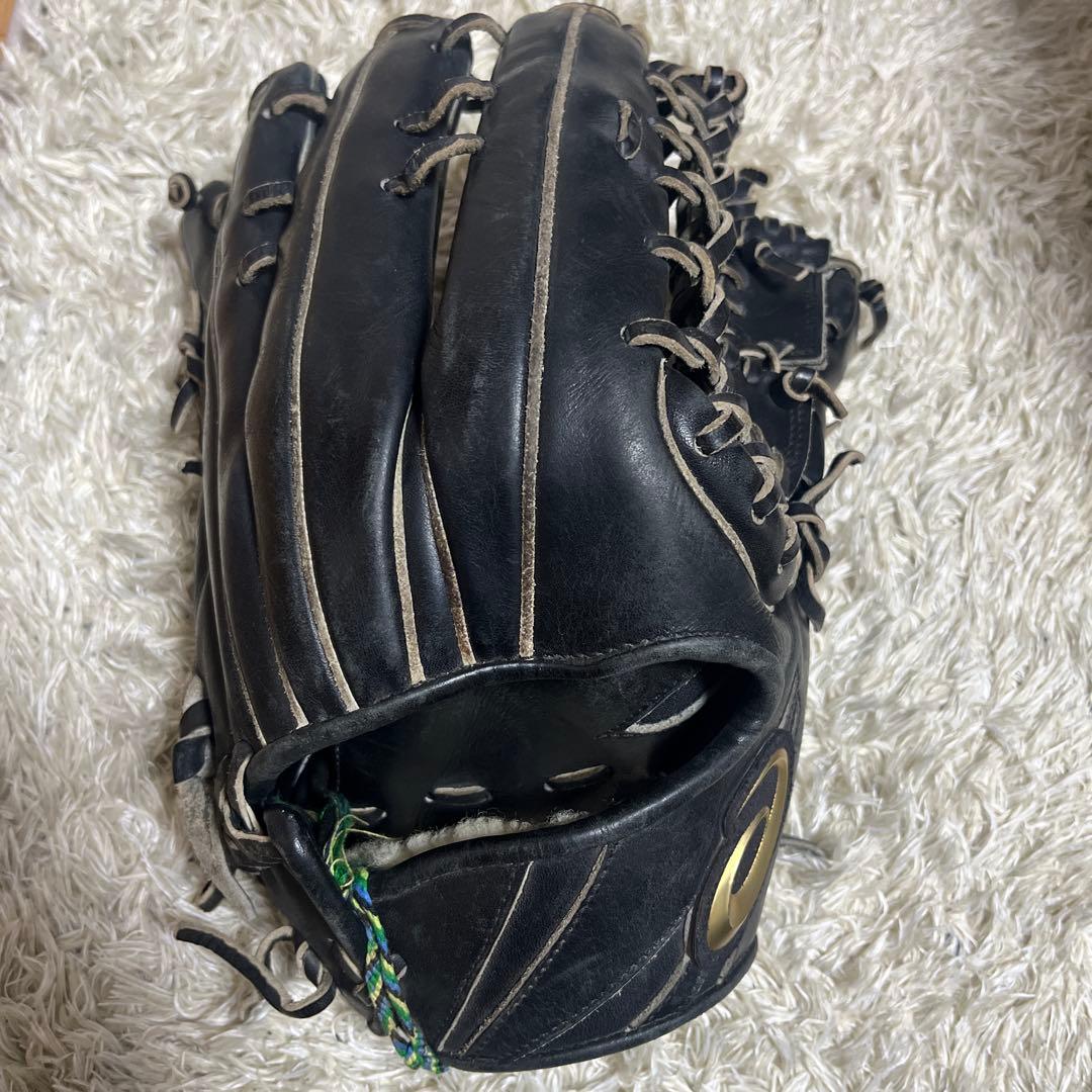 アシックス 硬式 外野手 野球 グローブ 一般用 黒