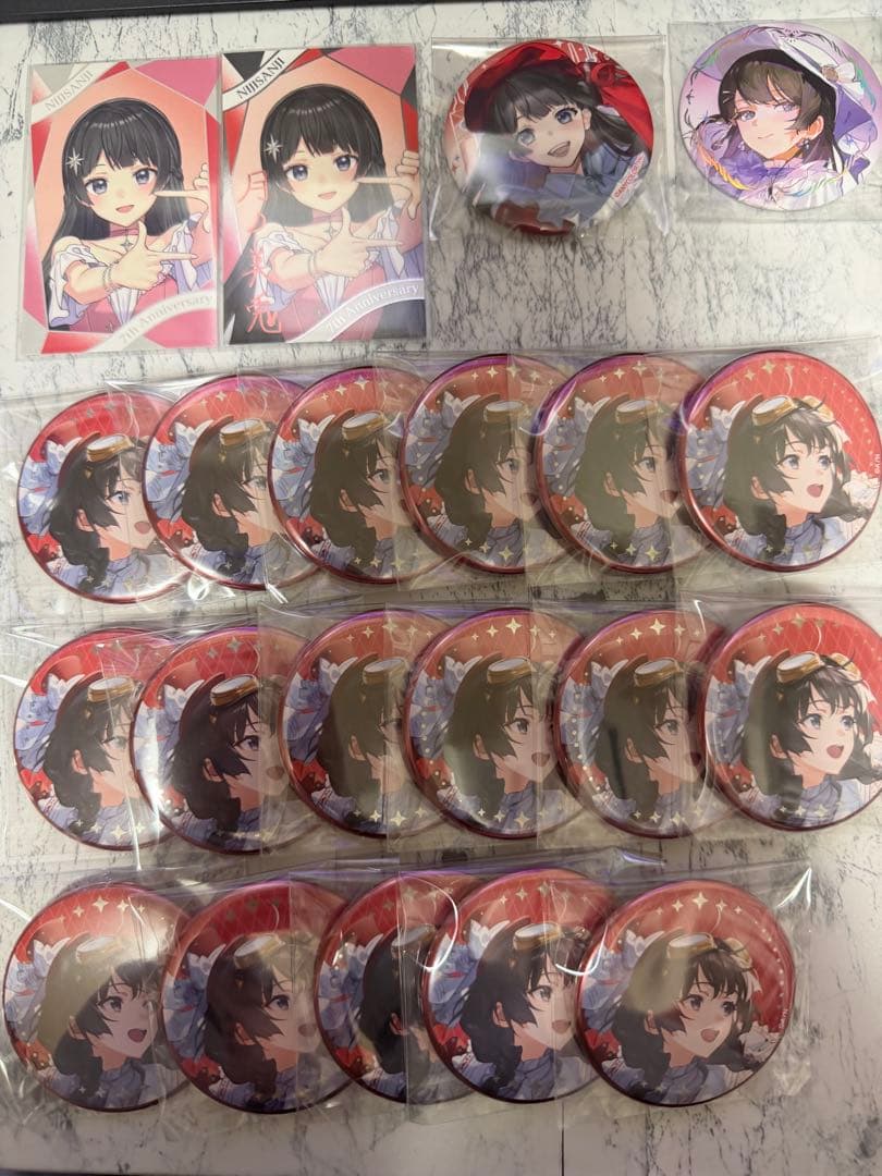 月ノ美兎 缶バッジ チェキ風カード セット