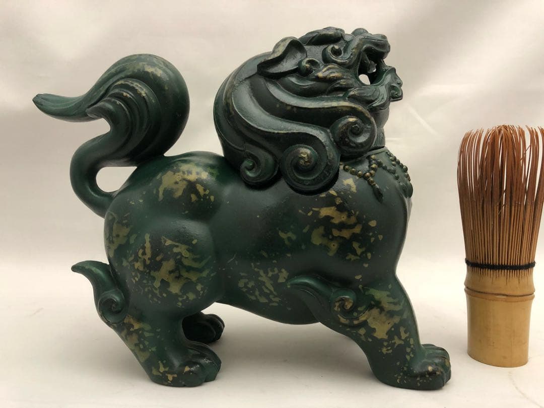 高岡銅器 香炉 獅子 在銘 彫刻 置物 開運 風水 骨董 古美術 アンティーク