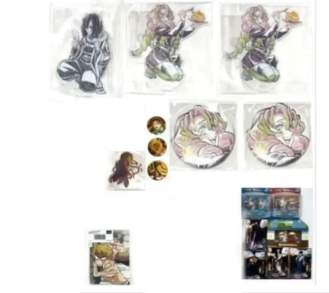 鬼滅の刃 柱描き下ろしwebshopくじ アクリルスタンド 箔押し缶バッジ 蜜璃