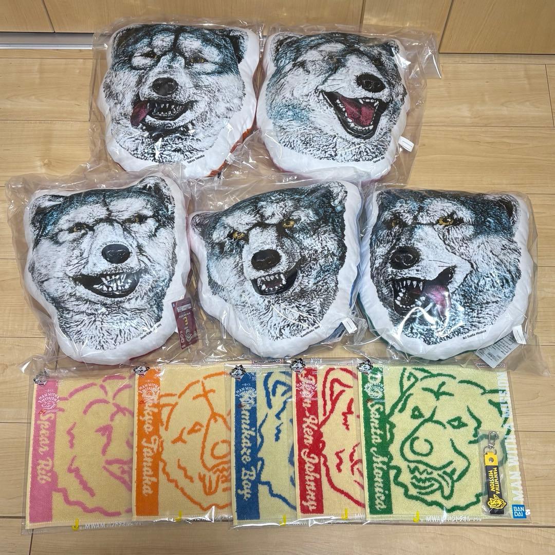即購入OK 一番くじ マンウィズ フェイスクッション 5種コンプ 下位賞おまけ付