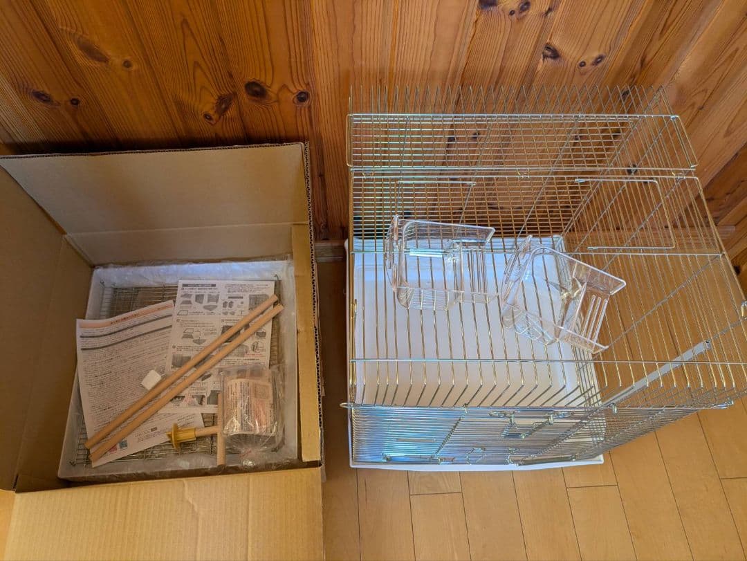 ＨＯＥＩ　ホーエイ　４６５オカメホワイト　インコ　銀メッキ　鳥かごバードゲージ