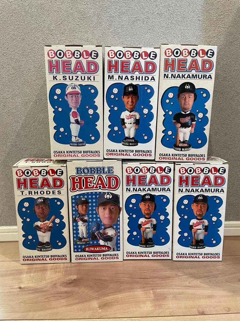 【新品・未開封／超希少】大阪近鉄バファローズ ボブルヘッド人形 7体セット