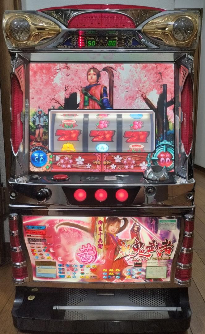 【パチスロ実機】ロデオ★新鬼武者（茜パネル）【不要機付】