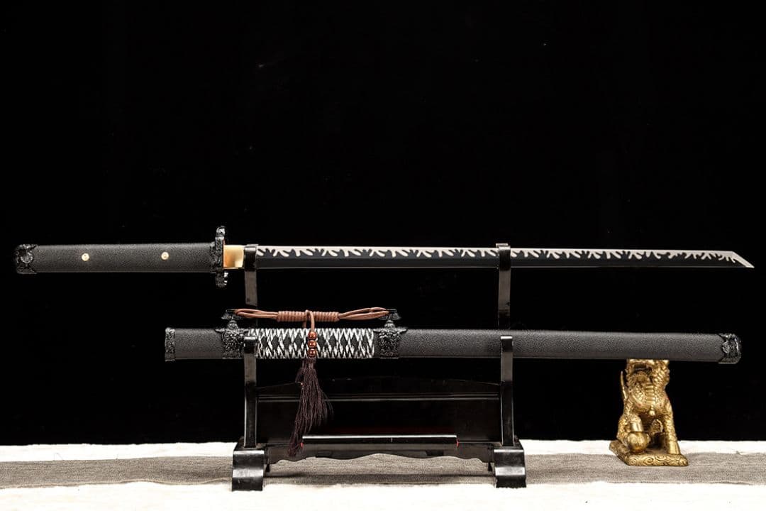 黒獅子唐横刀 武具　刀装具　日本刀　模造刀 横刀 直刀 手鍛造打 鋼刀 武蔵