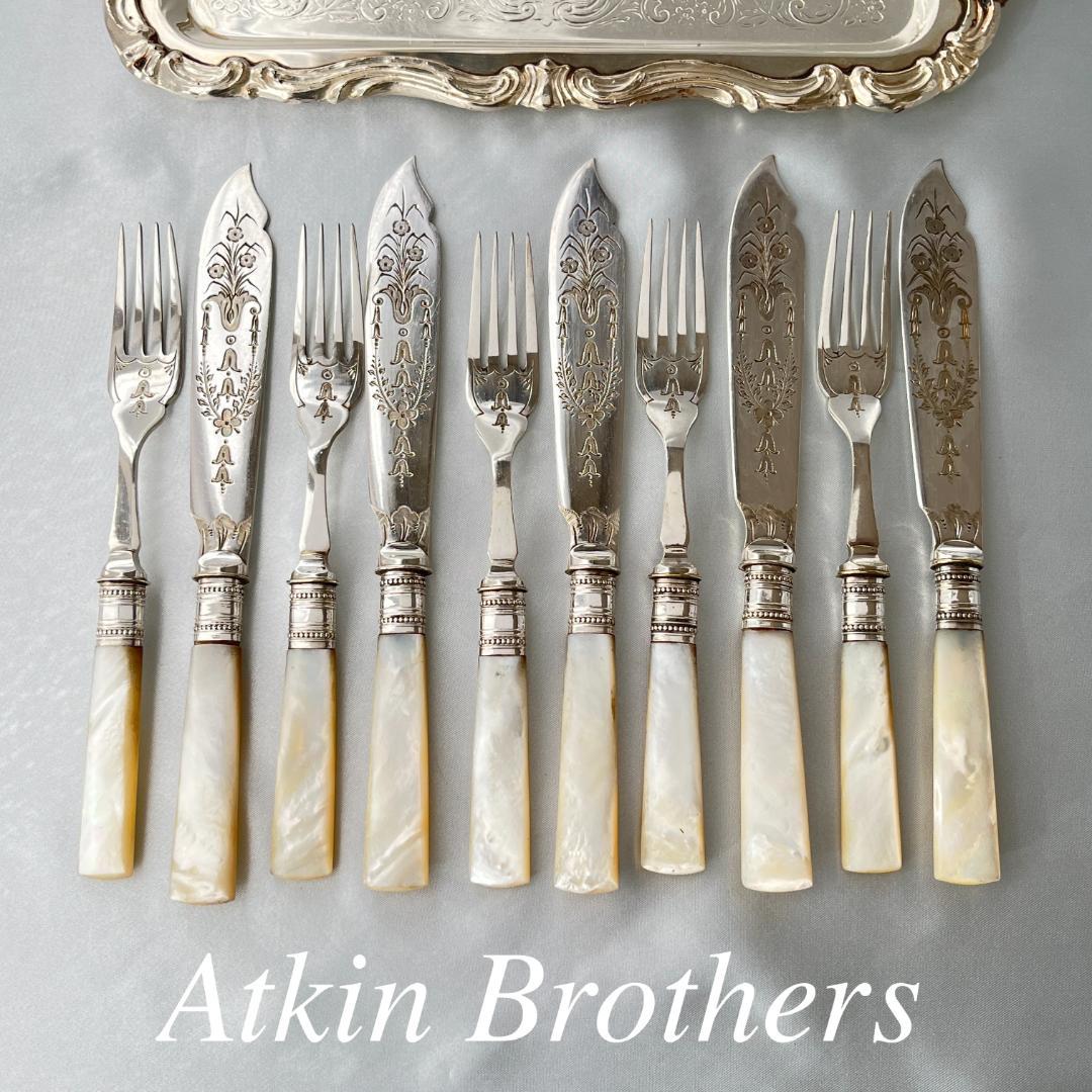 【ATKIN BROS】【白蝶貝】カトラリーセット ナイフ/フォーク 10本