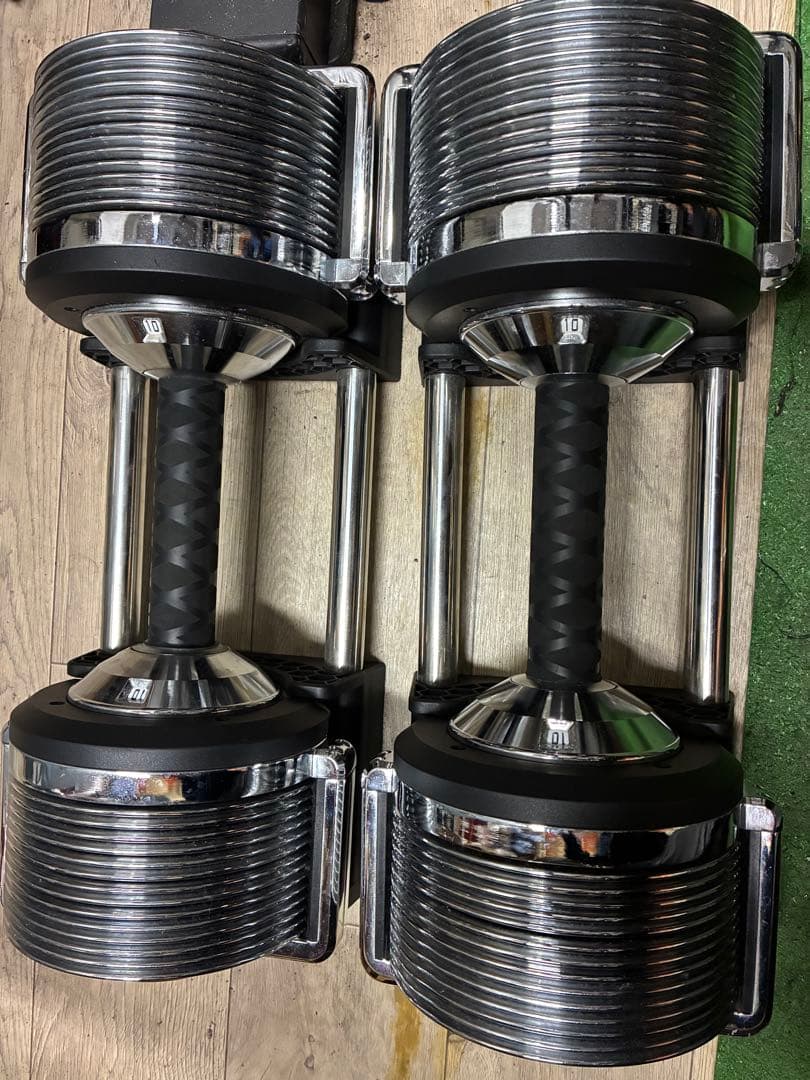 ②ライシン　メタルダンベル 32kg 可変式ダンベル 2個セット フレックスベル